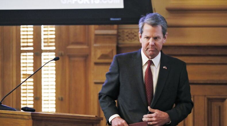 Asked about the state’s major regulatory shift in dealing with ethylene oxide emitters, Gov. Brian Kemp told the AJC, “Look, I took the oath to protect the public and that’s what we’re doing.” BOB ANDRES / BANDRES@AJC.COM