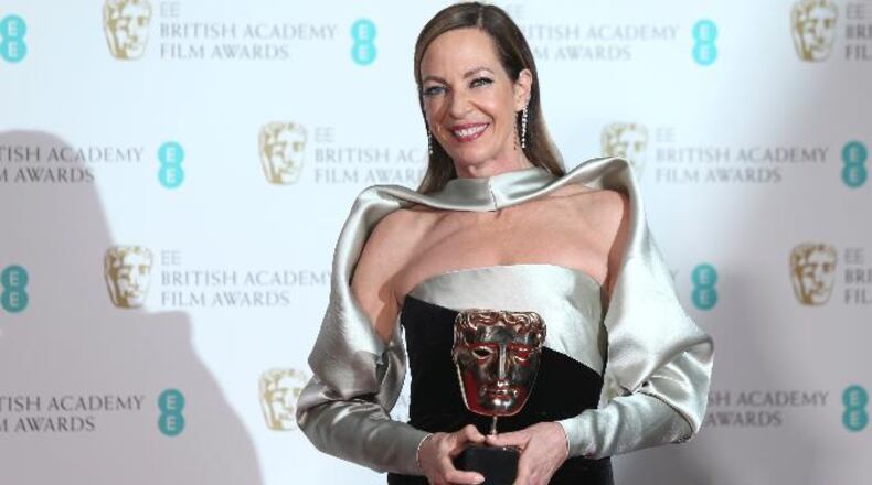 Actress Allison Janney poses with her award for Best Actress for 'I, Tonya' backstage at the BAFTA 2018 Awards in London, Sunday, Feb. 18, 2018. (Photo by Joel C Ryan/Invision/AP)