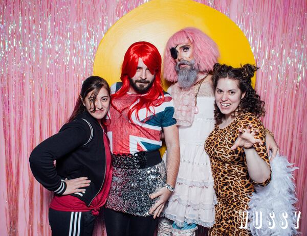 WussyVision attendees dress up for a screening of "Spice World" at the Plaza Theatre in Atlanta. (Courtesy of Wussy Mag)
