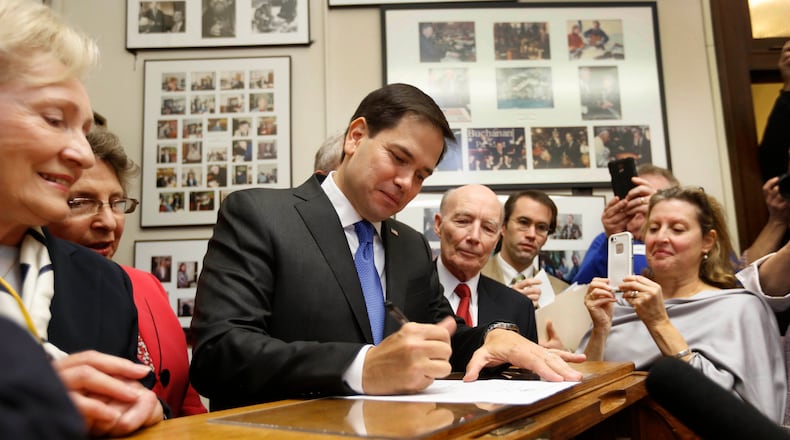 Republican presidential candidate Sen. Marco Rubio, R-Fla. . AP/Jim Cole
