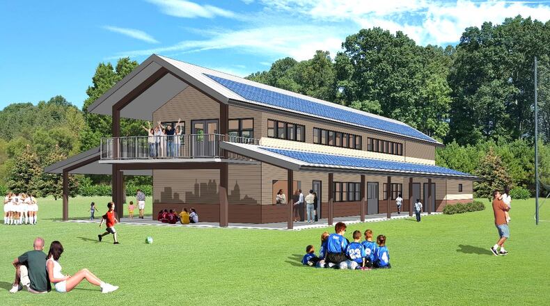 This is a rendering of what the new pavilion and classroom building at the Georgia Sports Park will look like. CONTRIBUTED
