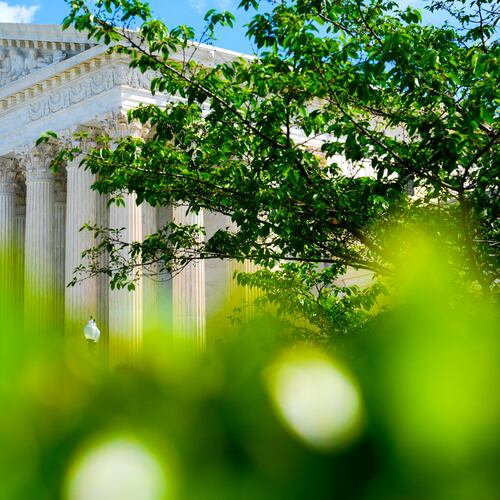 The U.S. Supreme Court is seen Friday, April 17, 2026, in Washington. (AP Photo/Mariam Zuhaib)
