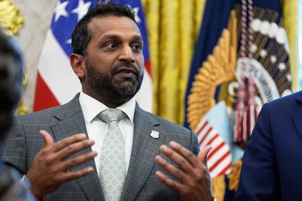 FBI Director Kash Patel spoke at a White House event in Washington on Monday.