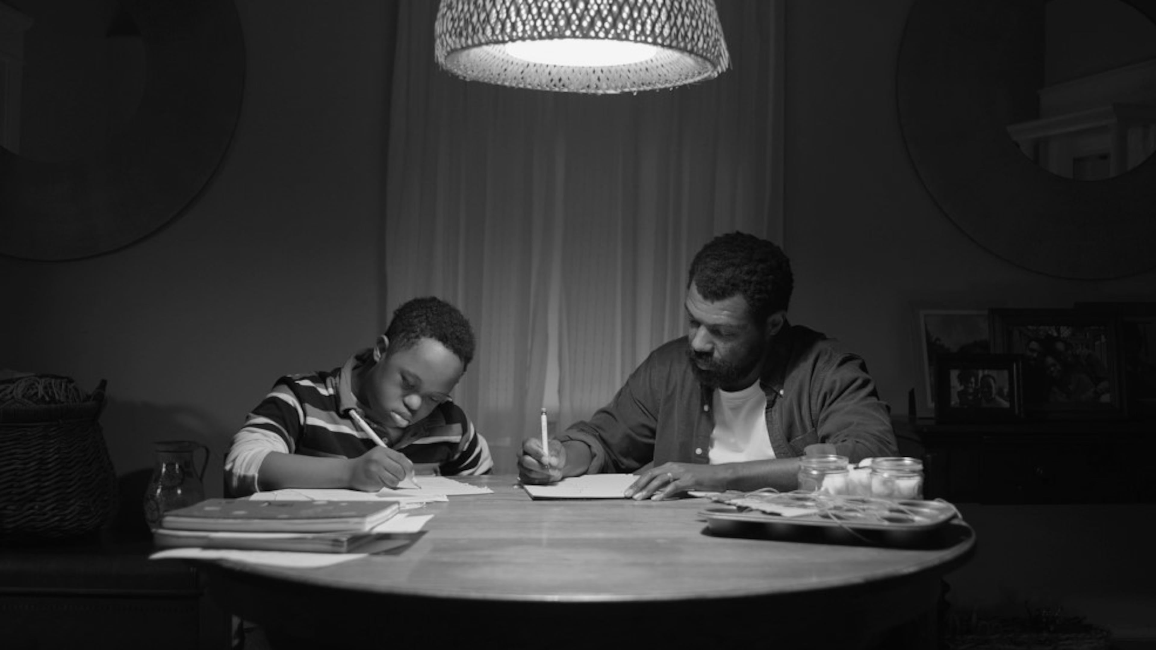 "Color Book" stars actors Jeremiah Daniels (left, Mason) and Will Catlett (Lucky) as father-and-son traveling throughout metro Atlanta to attend a baseball game. The film premiered as part of Tribeca Film Festival's Viewpoints competition in New York City on June 8, 2024. Courtesy