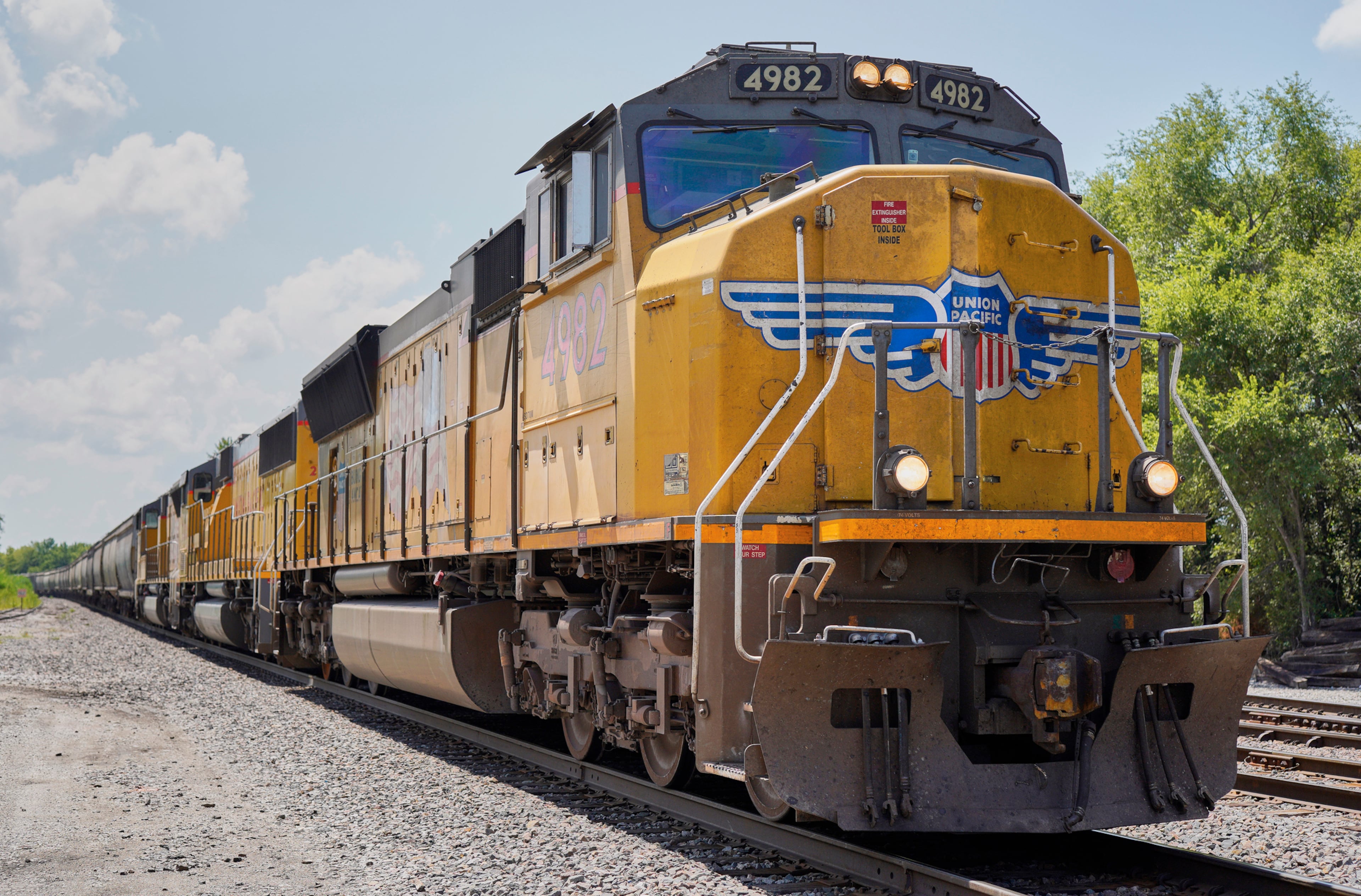 A Union Pacific train travels through Union, Neb., July 31, 2018. (Nati Harnik/AP FILE)