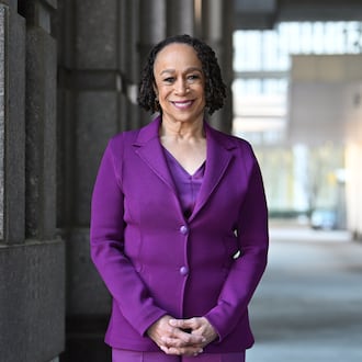 Actress S. Epatha Merkerson poses for a portrait as she visits AJC Studio for an interview with The Atlanta Journal-Constitution entertainment reporter Rodney Ho, Friday, March 20, 2026, in Atlanta. (Hyosub Shin/AJC)
