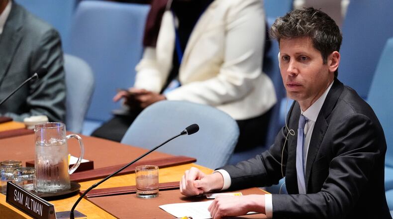 Sam Altman, CEO of OpenAI, listens during a Security Council meeting on artificial intelligence at the 81st session of the United Nations General Assembly at United Nations headquarters, Wednesday, Sept. 23, 2026. (AP Photo/Yuki Iwamura)