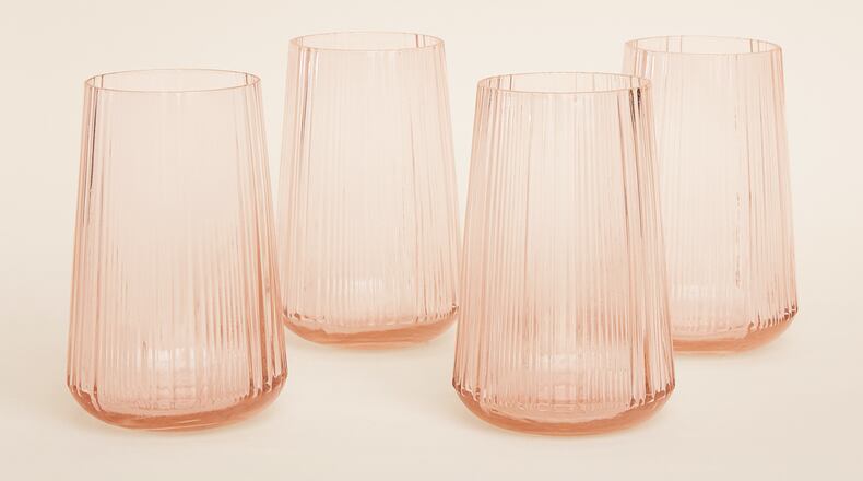 Toast to the Christmas season and beyond with peach-colored tumblers from Cravings by Chrissy Teigen. / Courtesy of Cravings by Chrissy Teigen