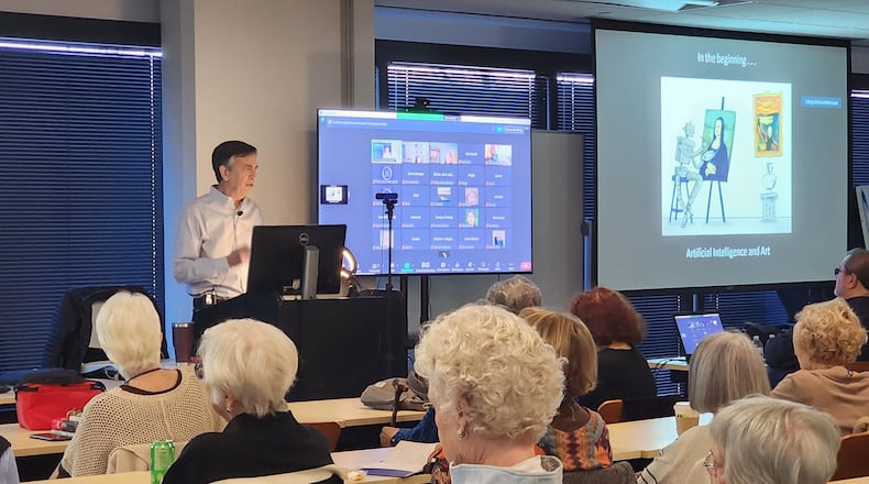 Retired attorney Jeff Milsteen leads an art class at OLLI at Emory where adults 50 and older can take courses in a range of subjects. Courtesy