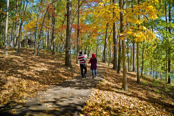 There are plenty of hiking trails at Red Top Mountain State Park. 
Courtesy of the Georgia Department of Natural Resources.