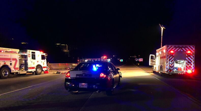 The northbound lanes of Ga. 400 were closed Friday morning when a driver going the wrong way crashed near Old Milton Parkway.