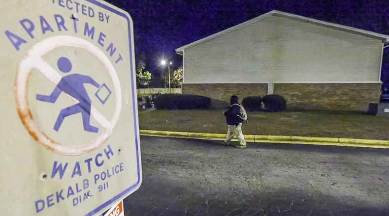 A 7-year-old girl was asleep in her bedroom when she was caught in the crossfire of a drive-by shooting Tues., Jan. 12, 2016, at the Paradise East Apartments on Bouldercrest Road. The girl was in stable condition early Wednesday. JOHN SPINK / JSPINK@AJC.COM