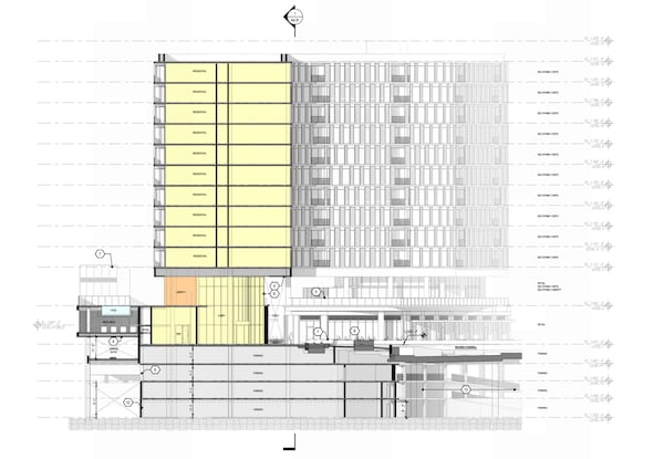 This is a schematic of a planned apartment building at Centennial Yards in downtown Atlanta. (Courtesy of Centennial Yards / Cooper Carry)