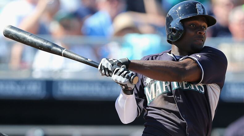 Xavier Avery of the Seattle Mariners bats against the Colorado Rockies during the spring training game at Peoria Stadium on March 3, 2014 in Peoria, Arizona. (Photo by Christian Petersen/Getty Images)