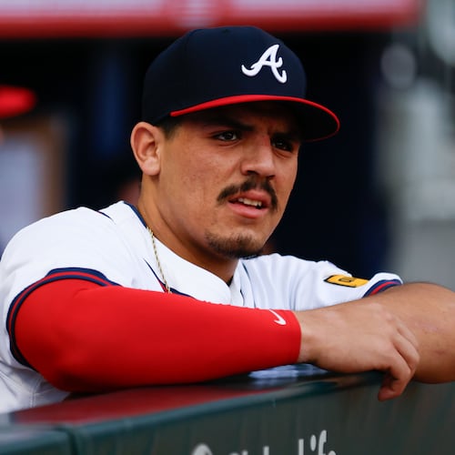 Nacho Alvarez Jr. was recalled Saturday ahead of the Braves' game against the Cardinals. Alvarez, a California native, made his MLB debut last July. (Miguel Martinez/AJC 2024)