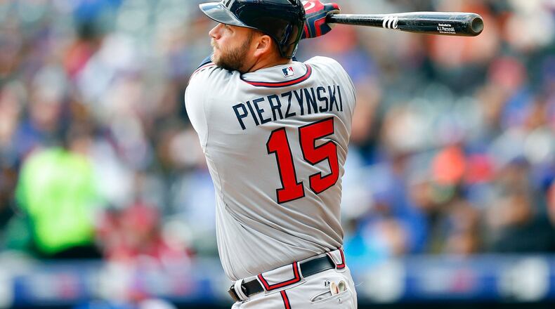 A.J. Pierzysnki, a 38-year-old former two-time American League All-Star, was the only Brave among the leading vote-getters at any position in the first National League All-Star voting update announced Wednesday. (Photo by Jim McIsaac/Getty Images)