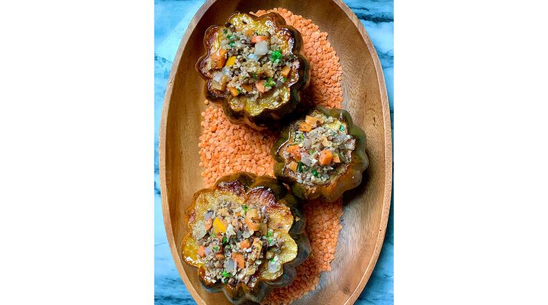 Palak Patel's stuffed acorn squash recipe serves 8-12. / Courtesy of Palak Patel