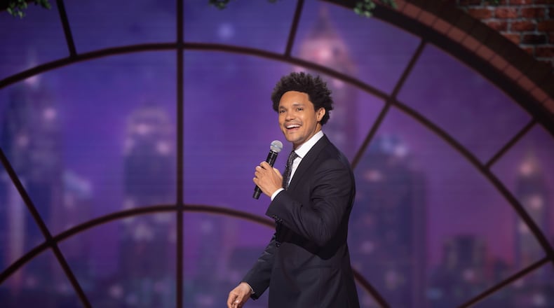 Trevor Noah on stage at the Tabernacle before a crowd of 1,500 fans for a live taping of "The Daily Show" on October 31, 2022. He will do four live shows here right before the pivotal midterm elections. COMEDY CENTRAL