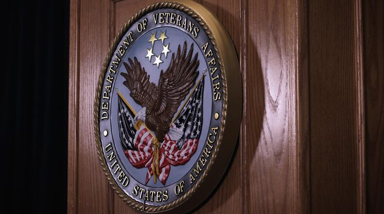 The sign of the Veterans Affairs Department.
