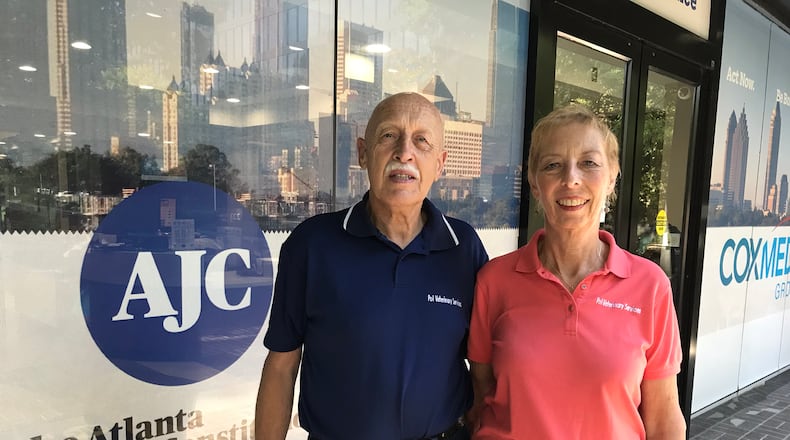 Dr. Jan Pol (left) and his wife Diane visited The Atlanta Journal-Constitution on Monday, June 25, 2018.