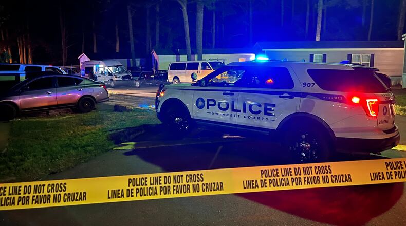 Gwinnett County police discovered the body of a Stone Mountain man inside a Mountain Drive mobile home after getting a tip Monday, April 24, 2023. Two suspects have been arrested in the man's death. (Credit: Gwinnett County Police Department)