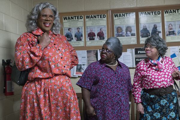 “Tyler Perry’s Boo 2! A Madea Halloween” brings back (from left) Tyler Perry as “Madea,” Cassi Davis as “Bam” and Patrice Lovely as “Hattie.” CONTRIBUTED BY CHIP BERGMAN
