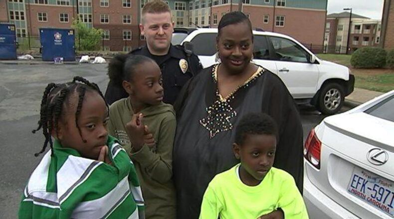 Charlotte police officer Caleb Costner secured tickets for two boys who were wounded in a recent shooting incident.