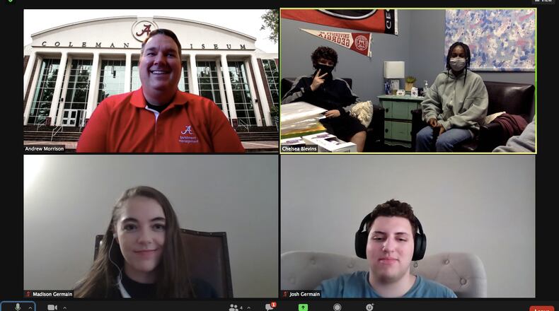 Students from William and Reed Academy in Johns Creek met online with a representative from the University of Alabama during a recent virtual campus visit.