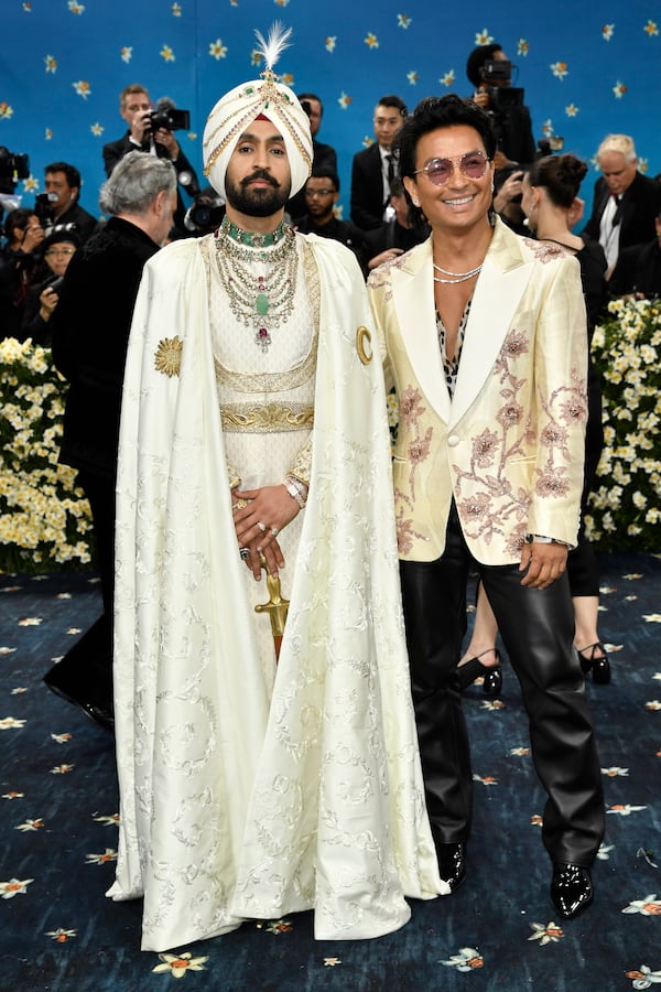 Diljit Dosanjh, left, and Prabal Gurung attend The Metropolitan Museum of Art's Costume Institute benefit gala celebrating the opening of the "Superfine: Tailoring Black Style" exhibition on Monday, May 5, 2025, in New York. (Photo by Evan Agostini/Invision/AP)