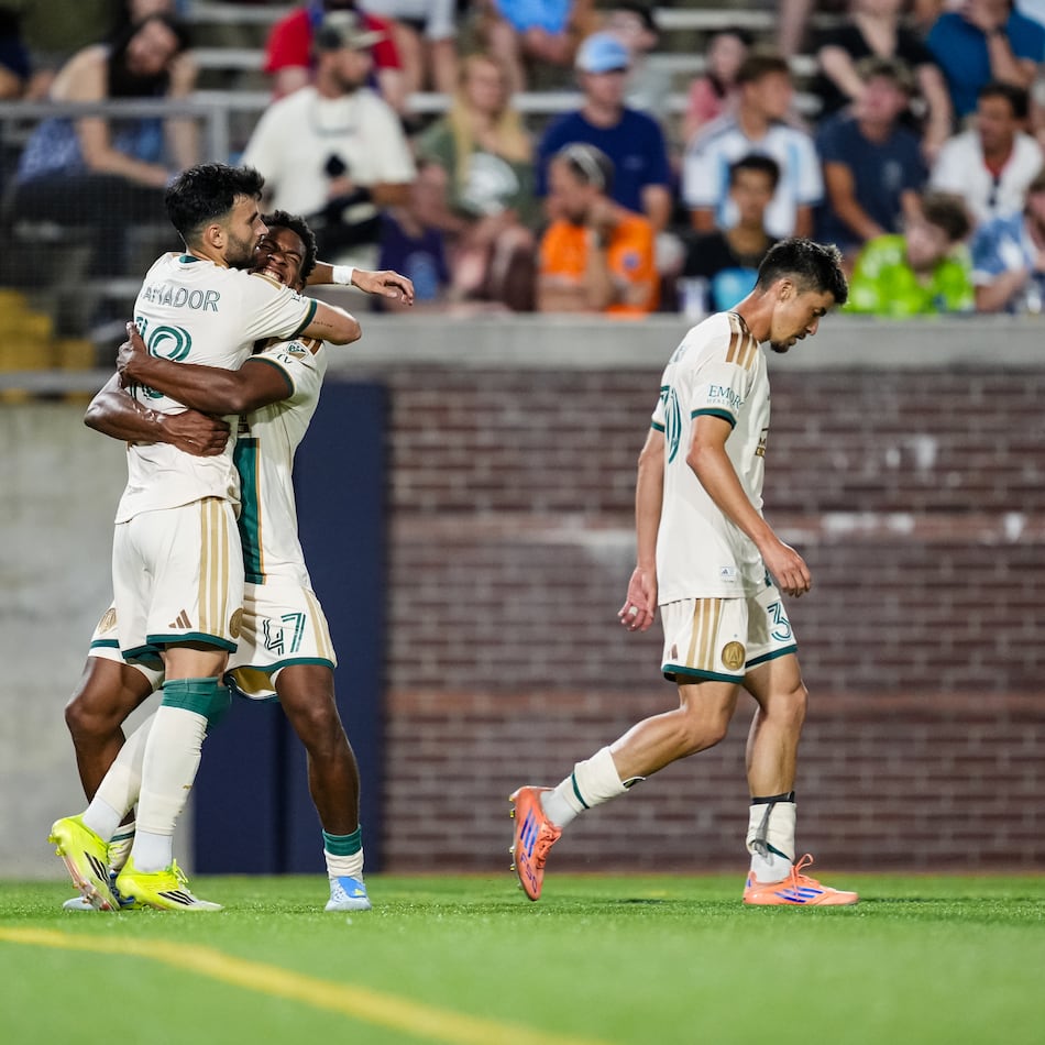 Atlanta United's Pedro Amador scored his team's third goal during the road match against Chattanooga FC at Finley Stadium on April 15, 2026. (Mitch Martin/Atlanta United)