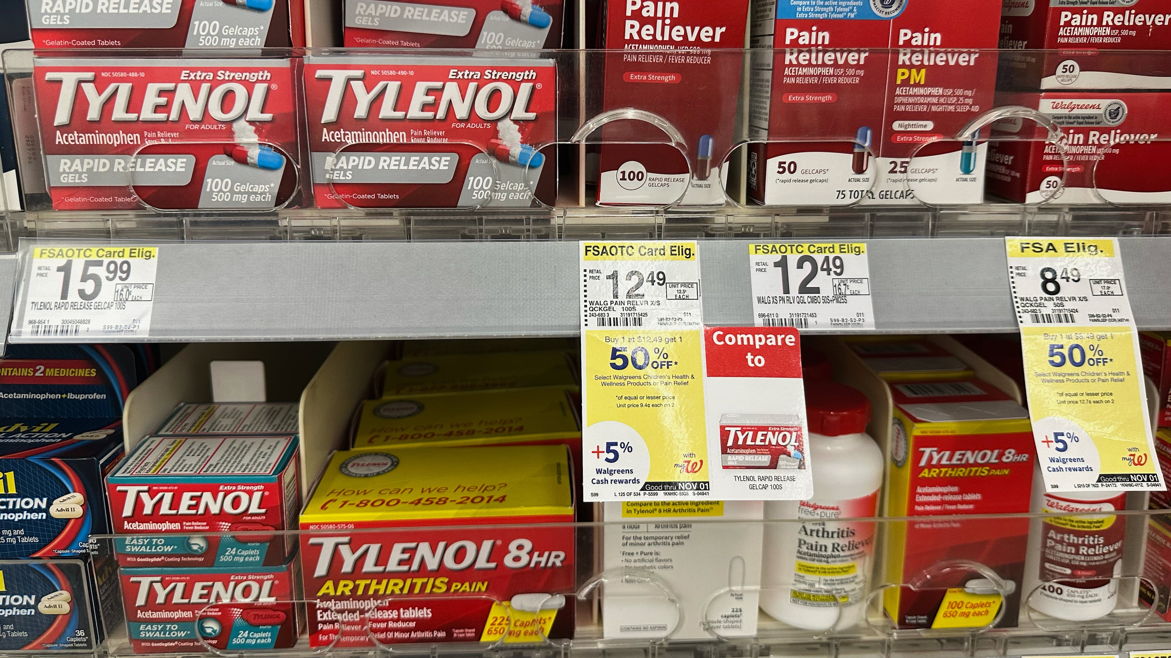 Tylenol drugs are on display at a drugstore chain in Buffalo Grove, Ill., Tuesday, Sept. 23, 2025. (AP Photo/Nam Y. Huh)