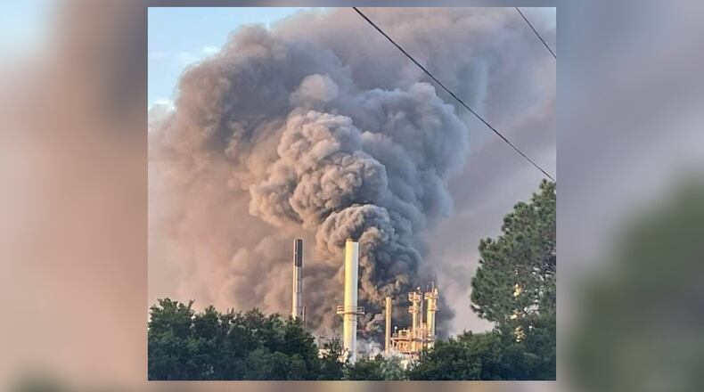 This is a picture of the Symrise chemical plant fire on the morning of Nov. 7 in Brunswick.