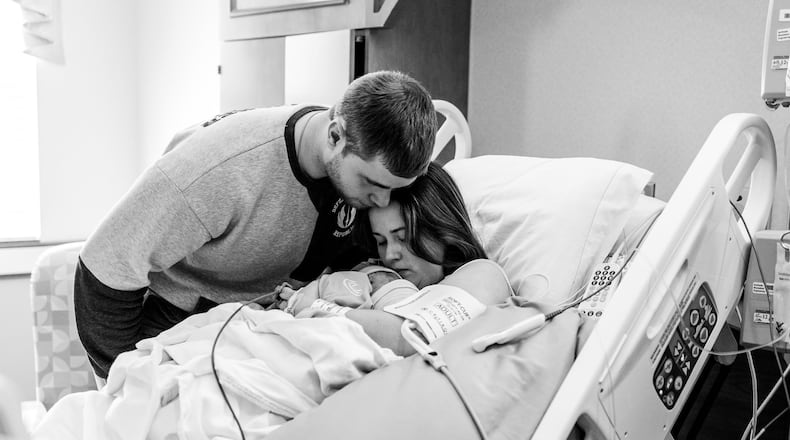 Breana and Matt Dell's conjoined twins, born in February 2024, lived less than an hour after birth. Courtesy of Breana Dell