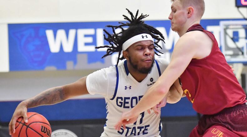 Georgia State guard Corey Allen (left). AJC file photo by Hyosub Shin / Hyosub.Shin@ajc.com