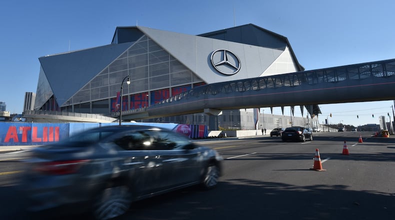 Mercedes-Benz Stadium in Atlanta will host eight matches in the 2026 World Cup, including one of the semifinals, under a schedule announced Sunday. HYOSUB SHIN / HSHIN@AJC.COM