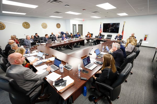 A state audit six years ago found that the Georgia Composite Medical Board, shown here in a November meeting, lacks the staff and money to carry out its responsibilities in regulating the state's healthcare professionals. (Miguel Martinez/AJC)