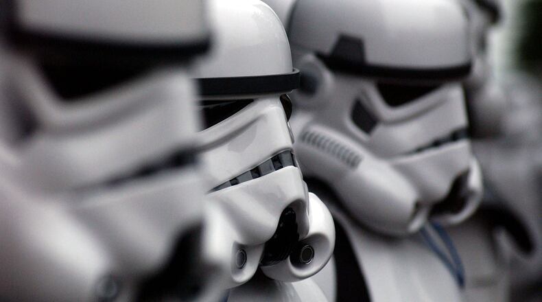 Storm Troopers arrive for the screening of 'Star Wars Episode II: Attack of the Clones' May 12, 2002 in New York City. The Children's Aid Society benefit screening took place at the Tribeca Film Festival on the festival's last day. The film opens May 16, 2002 nationwide.