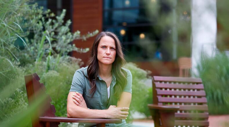 Hayle Swinson, a graduate and former staff member of Truett McConnell University, accuses the university’s former vice president of pressuring her into a physical relationship and having sex with her without her consent. (Miguel Martinez/AJC)