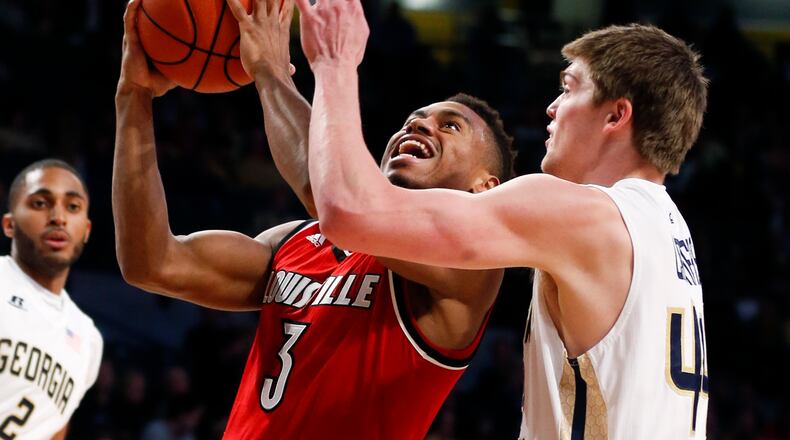 Georgia Tech center Ben Lammers had four rebounds and two blocks in 17 minutes off the bench. (AP Photo/John Bazemore)