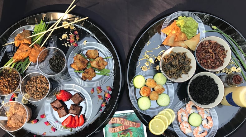 A selection of dishes prepared with insects was offered at the Insectual Dinner Party, an event held Aug. 13 at the State Botanical Garden of Georgia in Athens, in conjunction with the Eating Insects Athens conference. CONTRIBUTED BY ERICA HERNANDEZ