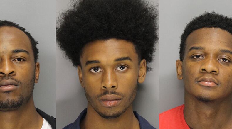 From left to right are Vernard O'Neal, Michael Morgan and Antwon Palmer. They are charged in connection with an October 2018 burglary of a Texaco gas station in Cobb County. Not pictured are Jamarcus Purnell and Montarius Daniels.