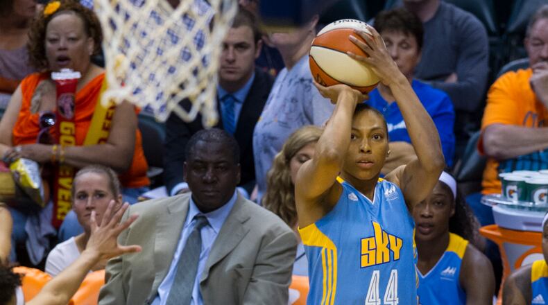 Chicago Sky's Betnijah Laney (44) was added to the Atlanta Dream roster in 2020. Laney is a four-year WNBA veteran having played for Chicago and Indiana.