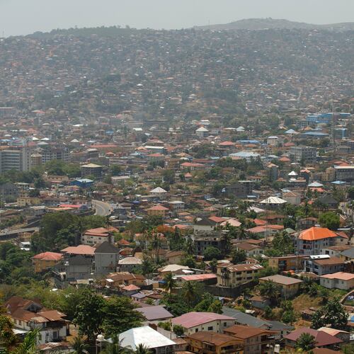 FILE - The city of Freetown, Sierra Leone, is seen on April 28, 2024. (AP Photo/Misper Apawu, File)