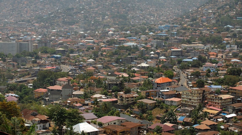 FILE - The city of Freetown, Sierra Leone, is seen on April 28, 2024. (AP Photo/Misper Apawu, File)