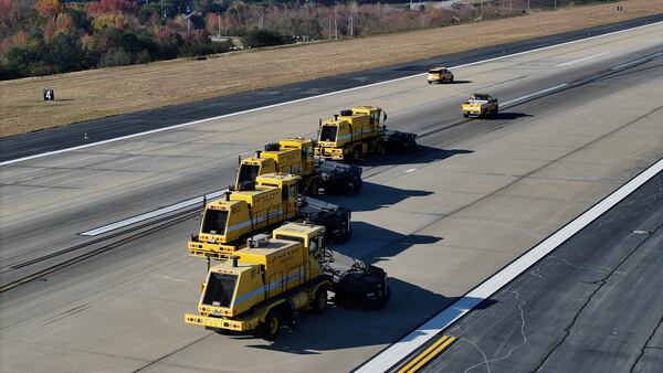 Hartsfield-Jackson International Airport held a winter weather preparedness drill on Wednesday, December 4, 2024, including practice with snow plows. Source: Hartsfield-Jackson