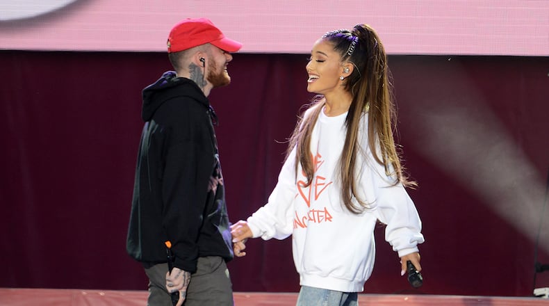 Mac Miller and Ariana Grande have split after nearly two years together. (Photo by Getty Images/Dave Hogan for One Love Manchester)