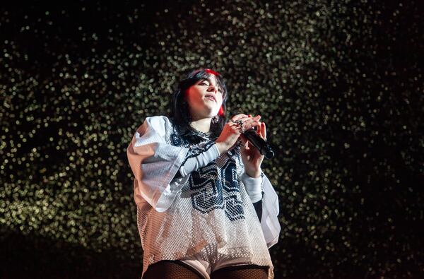 Atlanta, Ga: Billie Eilish headlined Saturday night at Music Midtown showing why she's one of the biggest forces in pop music with an onslaught of hits and raw energy. Photo taken Saturday, September 16, 2023 at Piedmont Park. (RYAN FLEISHER FOR THE ATLANTA JOURNAL-CONSTITUTION)