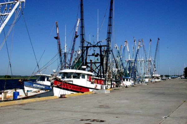 Shrimp boats line the docks along the Brunswick waterfront. (File photo; courtesy Brunswick-Golden Isles Convention and Visitors Bureau)