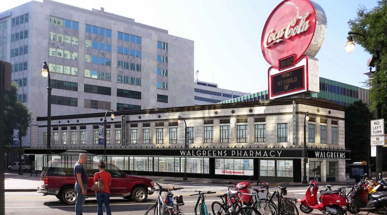 A rendering of the Walgreens pharmacy in downtown before it opened in the Olympia Building in 2016.