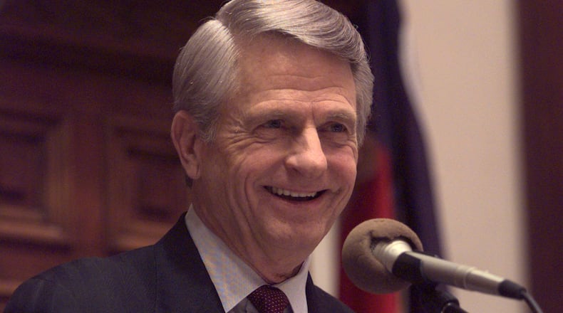 When Zell Miller was running for reelection for governor in 1994, he proposed a budget that included raises, tax refunds and increases in spending for schools and other programs. The Senate Republican leader at that time, Skin Edge, quipped, “Yes, Georgia, there is a Santa Claus, and he’s running for governor.” (AJC Staff Photo/John Spink)